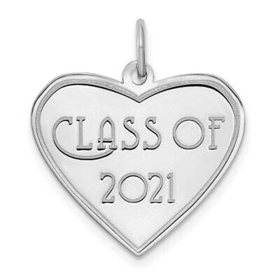 Class of 2021 Heart Charm 14k White Gold YC1442W, MPN: YC1442W, 196904082782