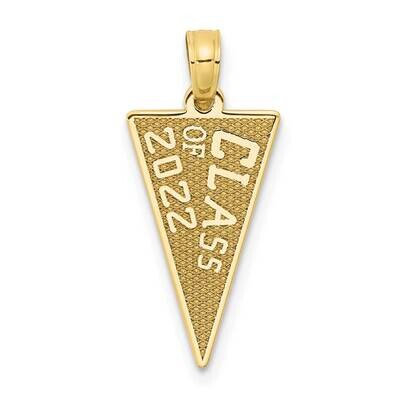 Class of 2022 Rally Flag Graduation Charm 10k Gold 10K9935, MPN: 10K9935,