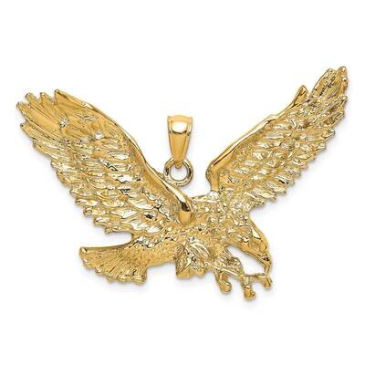 Eagle with Beak Touching Claws Charm 14k Gold 2-D K6514, MPN: K6514, 637218001484