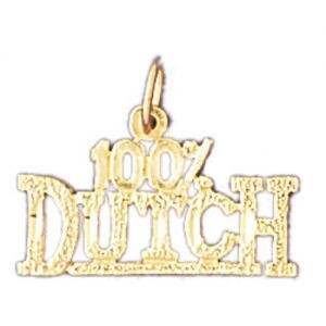 Dazzlers Jewelry One Hundred Per Cent Dutch Pendant Necklace Charm Bracelet in Yellow, White or Ros…