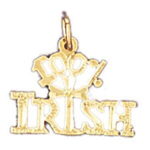 Dazzlers Jewelry One Hundred Per Cent Irish Pendant Necklace Charm Bracelet in Yellow, White or Ros…