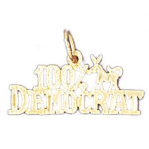 Dazzlers Jewelry One Hundred Per Cent Democrat Pendant Necklace Charm Bracelet in Yellow, White or …