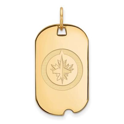 Winnipeg Jets Small Dog Tag Gold-plated Sterling Silver GP019JTS, MPN: GP019JTS, 191101154478