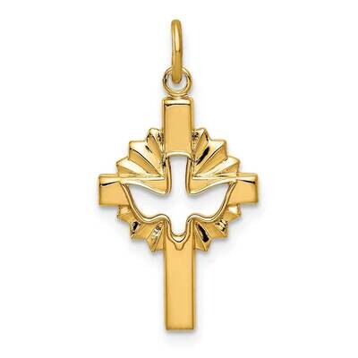 Gold Tone Dove &amp; Cross Pendant Sterling Silver QC9401, MPN: QC9401, 883957964829