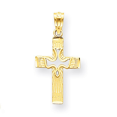 Dove Cross Pendant 14k Gold REL122, MPN: REL122, 883957483641