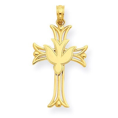 Dove on Cross Pendant 14k Gold C4311, MPN: C4311, 637218138609
