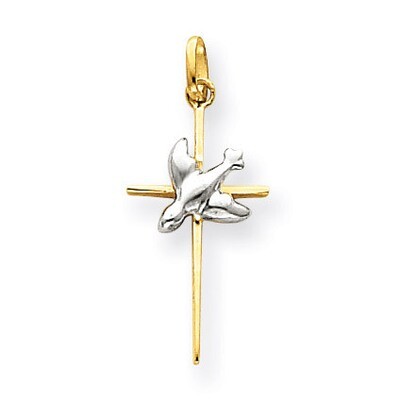 Dove Cross Pendant 14k Two-Tone Gold D828, MPN: D828, 869786729280