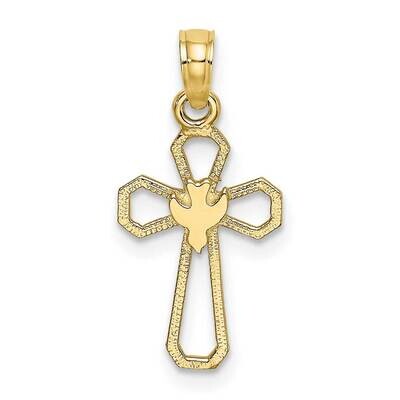 Cut-Out Cross with Dove Charm 10k Gold 10K8329, MPN: 10K8329,