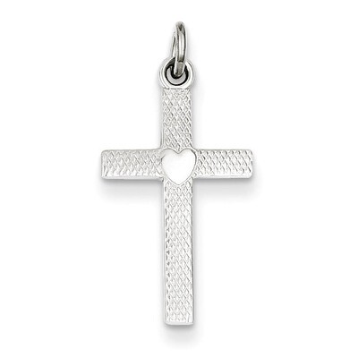 Heart Cross Charm Sterling Silver QC3226, MPN: QC3226, 886774107356