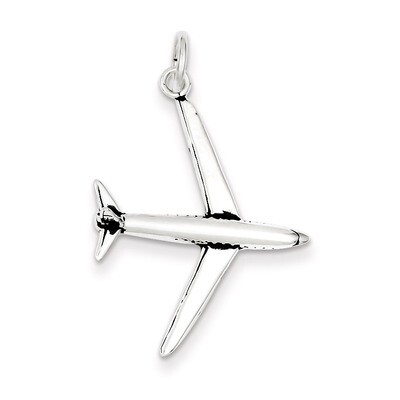 Airplane Charm Antiqued Sterling Silver QC7592, MPN: QC7592, 883957572352