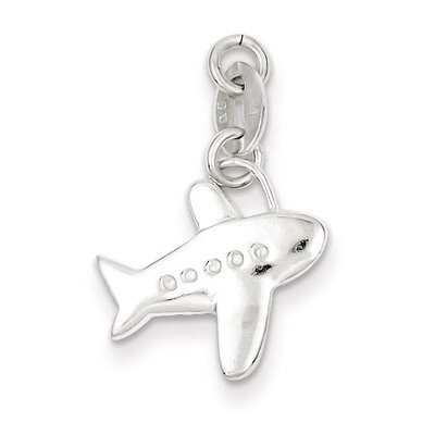 Airplane Charm Sterling Silver Polished QC7590, MPN: QC7590, 883957479293