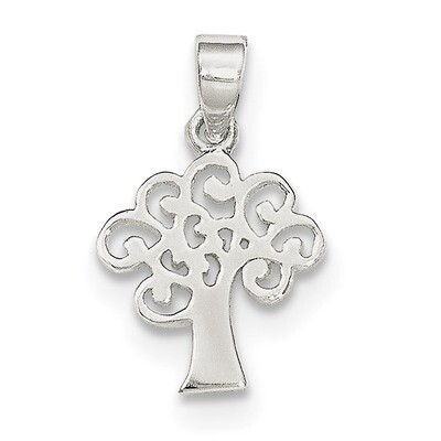 Tree Pendant Sterling Silver Polished QP4318, MPN: QP4318, 191101359286