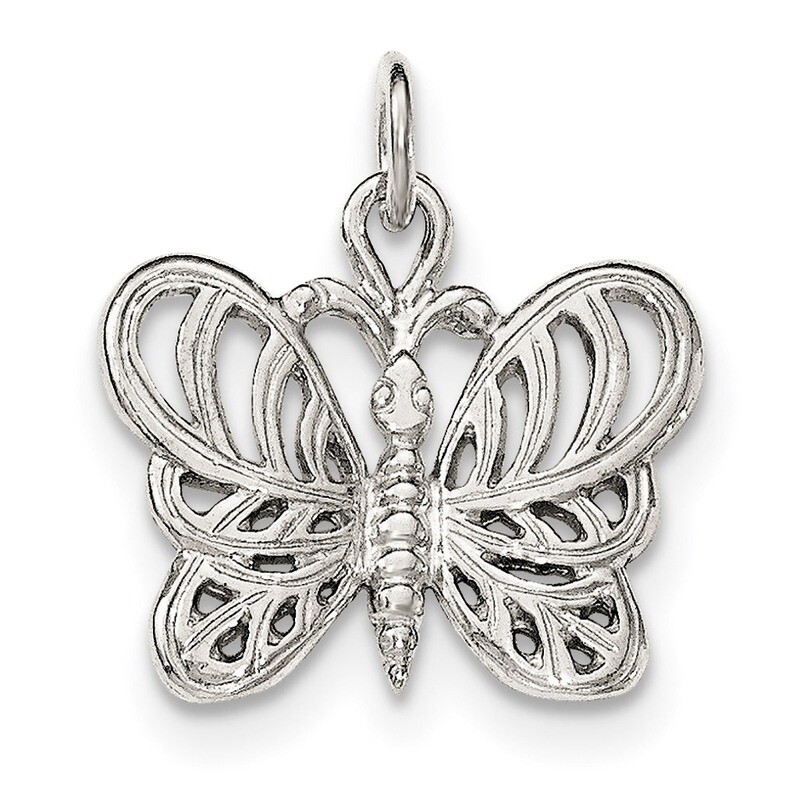 Butterfly Pendant Sterling Silver Polished QC8587, MPN: QC8587, 191101459498