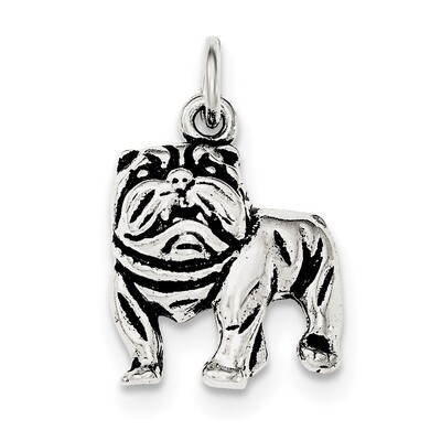 Bulldog Pendant Sterling Silver Antiqued QC8879, MPN: QC8879, 191101365522