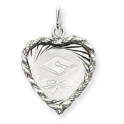 Graduation Cap &amp; Diploma Disc Charm Sterling Silver QC2424, MPN: QC2424, 883957458687