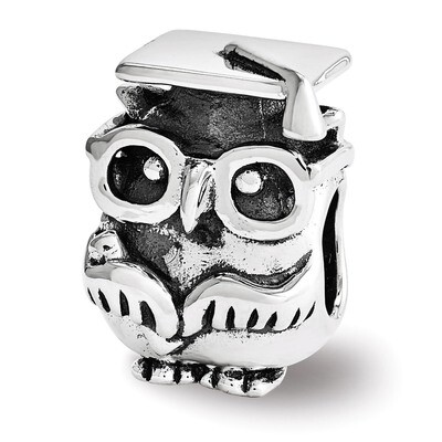Graduation Owl Bead - Sterling Silver QRS3443, MPN: QRS3443, 886774962917