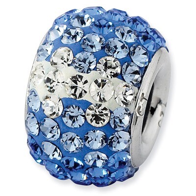 Blue Graduated Crystal Bead Sterling Silver QTA134