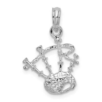Bagpipes Pendant Sterling Silver Polished QC10552, MPN: QC10552, 637218184057