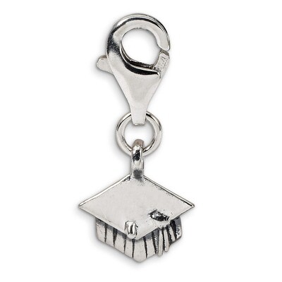 Graduation Cap Click-on for Bead - Sterling Silver QRS572, MPN: QRS572, 883957724829