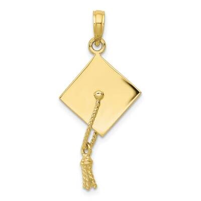 Solid Polished 3-D Graduation Cap Pendant 10k Gold 10C2229, MPN: 10C2229, 883957506371