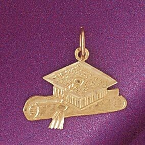 Dazzlers Jewelry Graduation Pendant Necklace Charm Bracelet in Yellow, White or Rose Gold 6475, MPN…