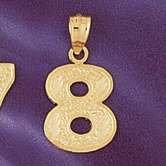 Dazzlers Jewelry Number 8 Pendant Necklace Charm Bracelet in Yellow, White or Rose Gold 95098, MPN:…