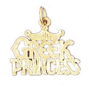 Dazzlers Jewelry Greek Princess Pendant Necklace Charm Bracelet in Yellow, White or Rose Gold 10403…