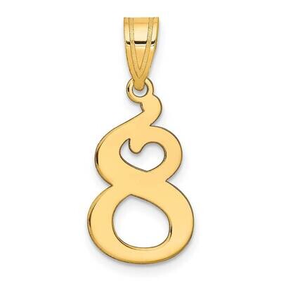 Number 8 Pendant 14k Gold Polished APN08, MPN: APN08, 196904085257