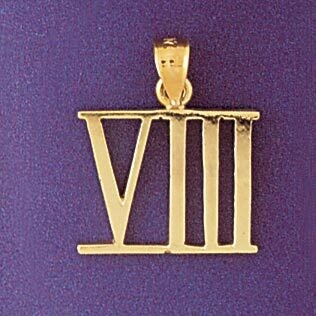 Dazzlers Jewelry Roman Number 8 Pendant Necklace Charm Bracelet in Yellow, White or Rose Gold 95468…