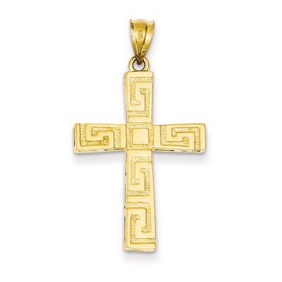 Greek Key Cross Pendant 14k Gold D3496, MPN: D3496, 883957345888
