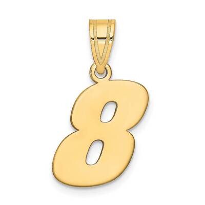 Block Number 8 Pendant 14k Gold Polished BN08, MPN: BN08, 196904087084