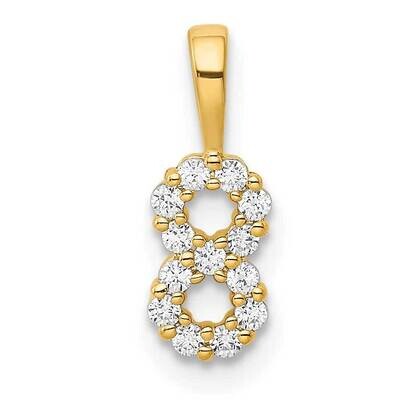 Diamond Number 8 Pendant 14k Gold PM8369-8-013-YA, MPN: PM8369-8-013-YA, 196904069523