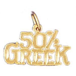 Dazzlers Jewelry Fifty Per Cent Greek Pendant Necklace Charm Bracelet in Yellow, White or Rose Gold…
