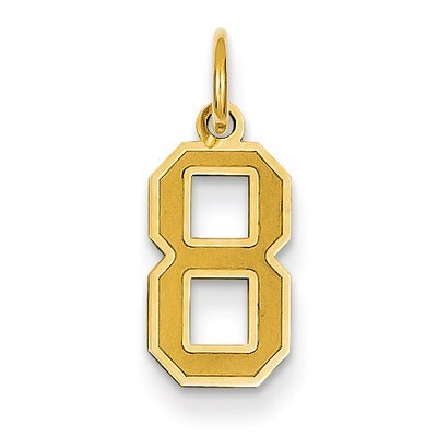 Small Satin Number 8 Charm 14k Gold LSS08, MPN: LSS08, 886774102511