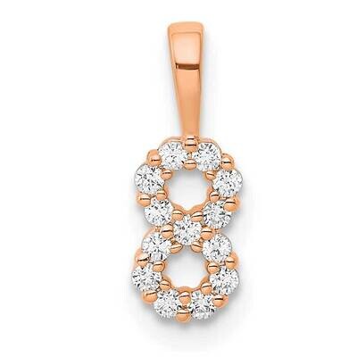 Diamond Number 8 Pendant 14k Rose Gold PM8369-8-013-RA, MPN: PM8369-8-013-RA, 196904069530