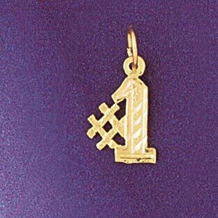 Dazzlers Jewelry Number 1 Pendant Necklace Charm Bracelet in Yellow, White or Rose Gold 9534, MPN: …