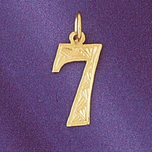 Dazzlers Jewelry Number 7 Pendant Necklace Charm Bracelet in Yellow, White or Rose Gold 9520, MPN: …