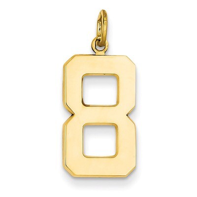 Casted Large Polished Number 8 Charm 14k Gold LP08, MPN: LP08, 886774102207