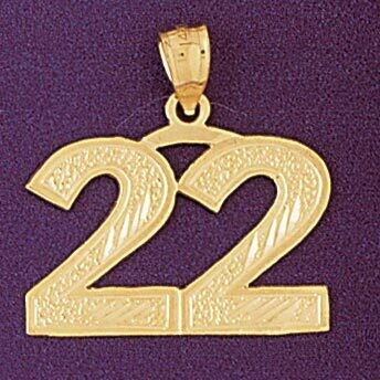 Dazzlers Jewelry Number 22 Pendant Necklace Charm Bracelet in Yellow, White or Rose Gold 950922, MP…