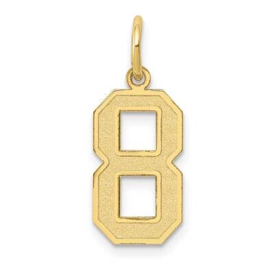 Satin Number 8 Charm 10k Gold Medium 10LSM08, MPN: 10LSM08,