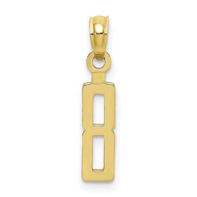 Number 8 Block Charm 10k Gold 10NU08, MPN: 10NU08,