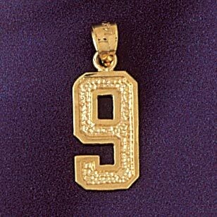 Dazzlers Jewelry Number 9 Pendant Necklace Charm Bracelet in Yellow, White or Rose Gold 9556, MPN: …
