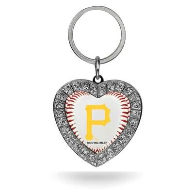 MLB Pittsburgh Pirates Rhinestone Heart Key Ring GC7891, MPN: GC7891, 94746939595