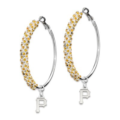 Pittsburgh Pirates Amped Logo Crystal Earrings PIR077ER-CR
