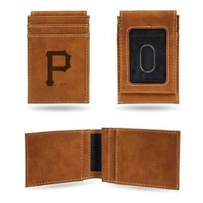 MLB Pittsburgh Pirates Brown Faux Leather Front Pocket Wallet GC7421, MPN: GC7421, 767345894496