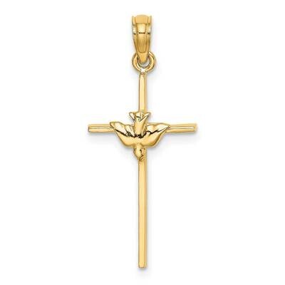 Dove On Stick Cross Charm 14k Gold K8330, MPN: K8330, 637218015863