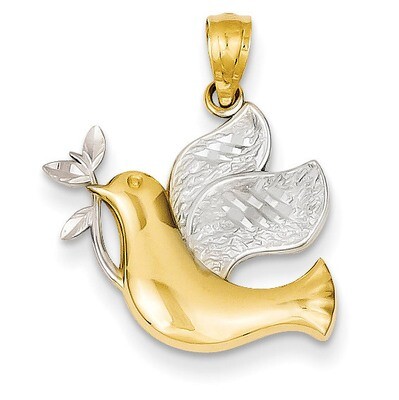 Peace Dove Pendant 14k Gold &amp; Rhodium XR1512, MPN: XR1512, 886774619859
