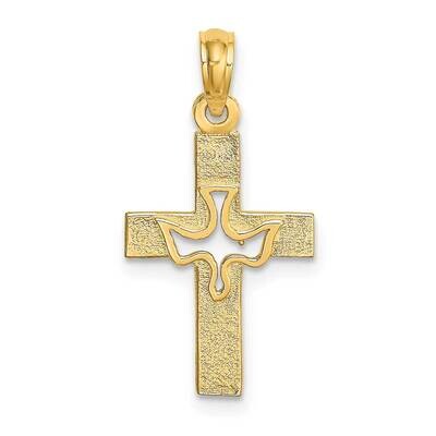 Dove In Cross Charm 14k Gold K8432, MPN: K8432, 637218036165