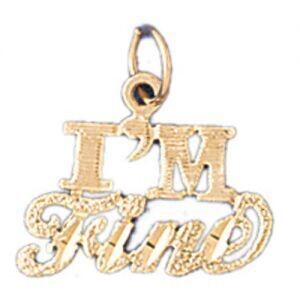 Dazzlers Jewelry I Am Fine Pendant Necklace Charm Bracelet in Yellow, White or Rose Gold 10526, MPN…