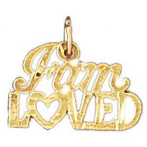 Dazzlers Jewelry I Am Loved Pendant Necklace Charm Bracelet in Yellow, White or Rose Gold 10313, MP…